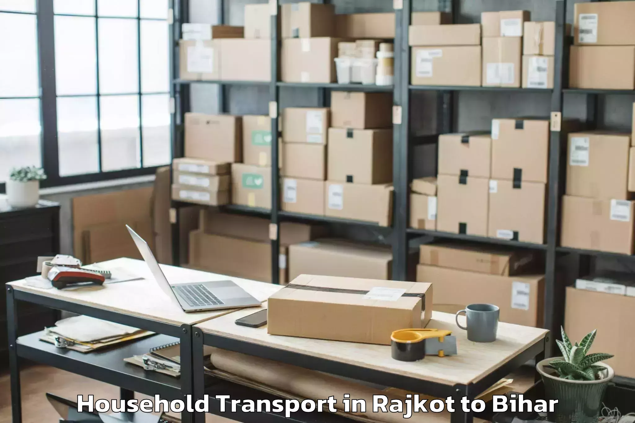 Book Rajkot to Beldaur Household Transport Online